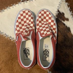 Checkered slip on vans